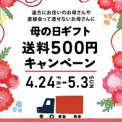 【無料】母の日メッセージカードサービス&母の日ギフト送料500円キャンペーン